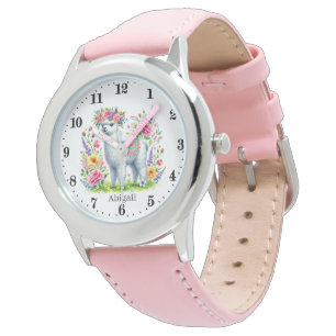 Cute girls llama lovers customizable watch