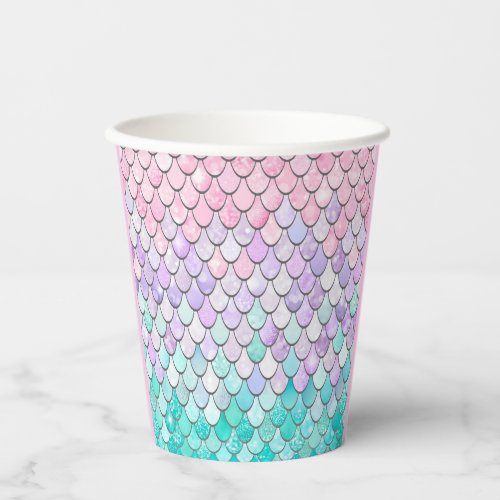 Cute Girls Mermaid Birthday Party Paper Cups