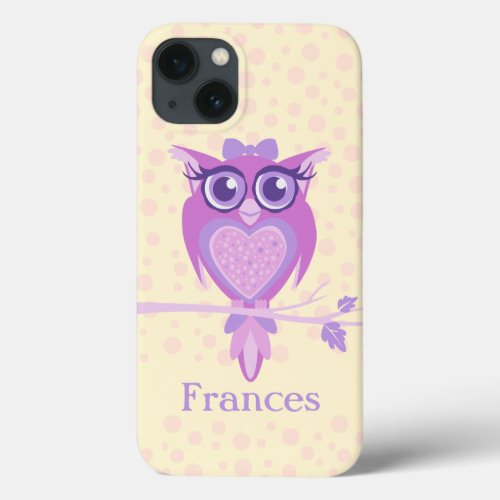 Cute girls owl purple  yellow ipad case