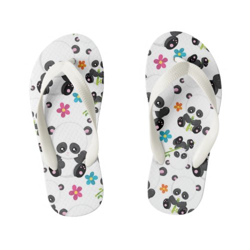 Cute girls panda bear flip flops