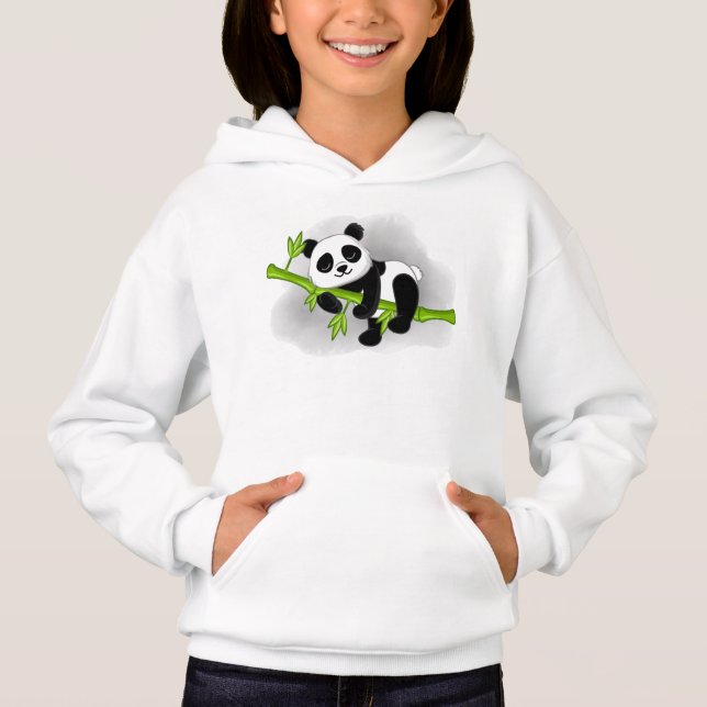 cute girls panda bear  hoodie (Front)