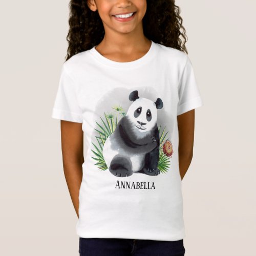 cute girls panda bear lovers add or delete name T_Shirt