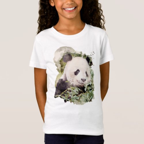 cute girls panda bear lovers T_Shirt