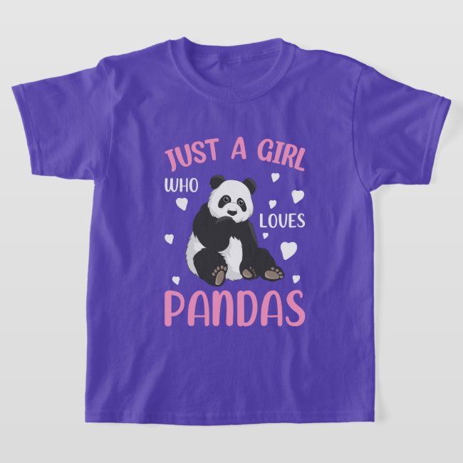 cute girls panda bear lovers word art  T-Shirt