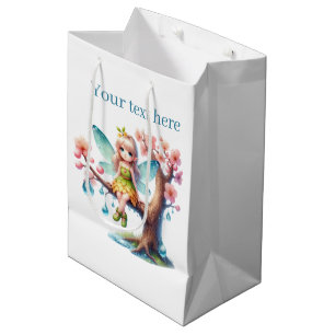 Cute girls party fairy customizable medium gift bag
