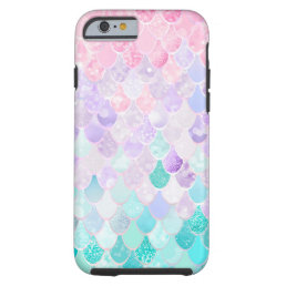 Cute Girls Pastel Mermaid IPhone 6 / 6s case, Pink Tough iPhone 6 Case