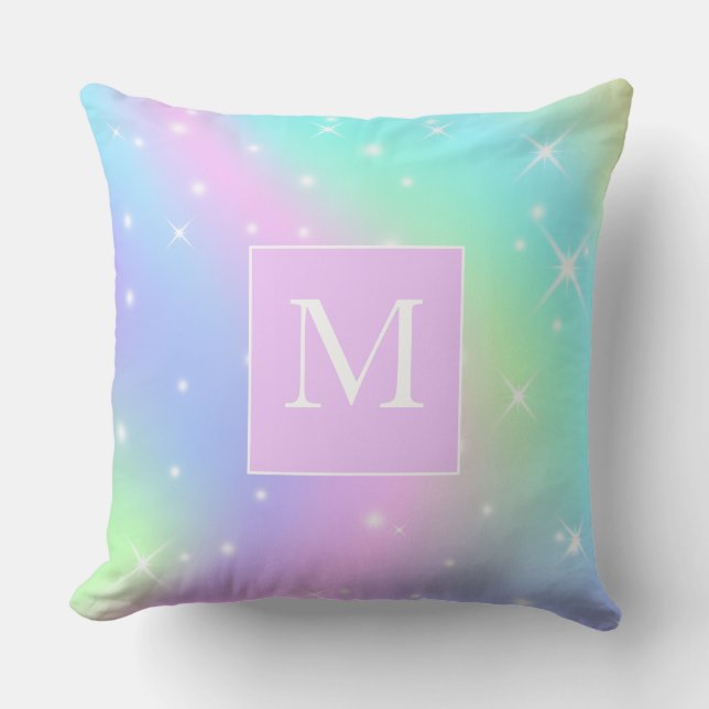 Cute Girls Personalized Monogram Initial  Throw Pillow (Front)