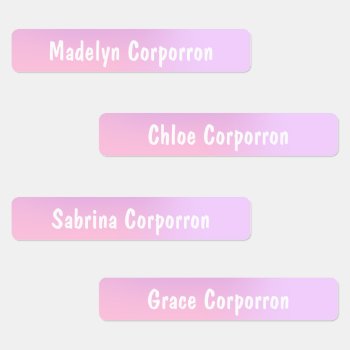 Cute Girls Pink And Purple Kids' Labels by ThreeBusyBirds at Zazzle