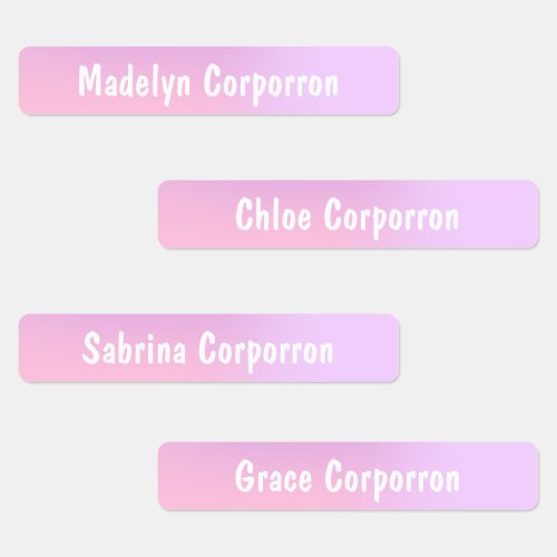 Cute Girls Pink and Purple Kids Labels