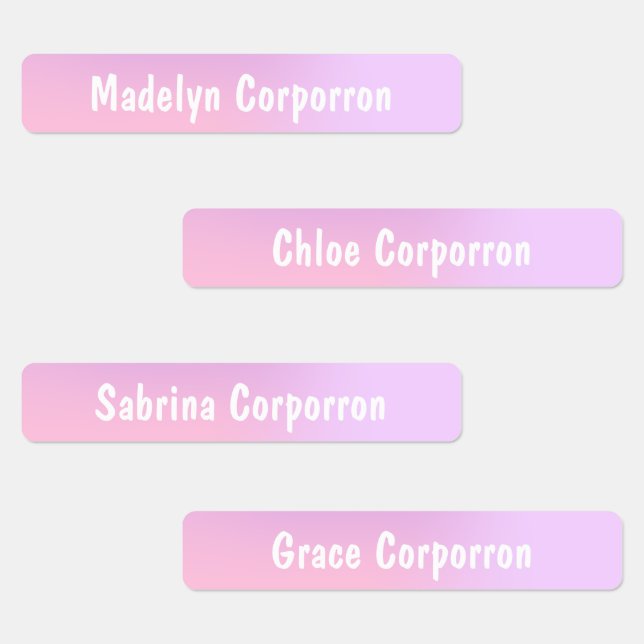 Cute Girls Pink and Purple Kids' Labels (Group)