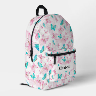 Cute Girl's Pink Butterfly Printed Backpack