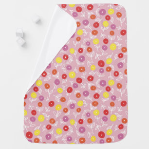 Cute Girls pink floral pattern Baby Blanket