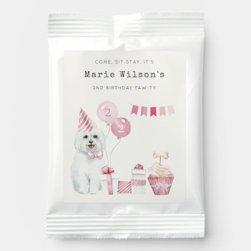 Cute Girls Pink Party Puppy Dog Any Age Birthday Margarita Drink Mix