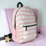 Cute Girl's Pink Stripes and Dots with Name Printed Backpack