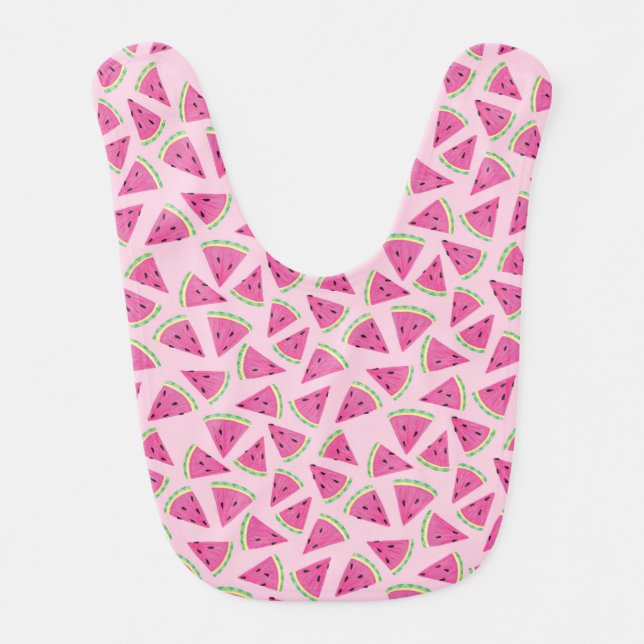Cute Girls Pink Watermelon pattern Baby Bib (Front)