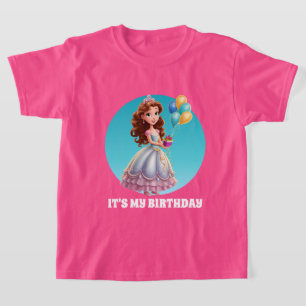 Cute girl's Princess Birthday customizable  T-Shirt