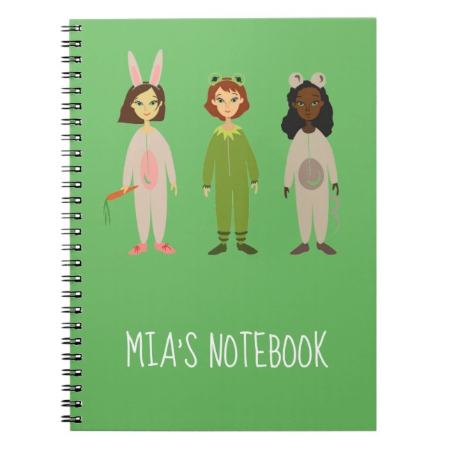 Cute girls pyjama friends theme notebook (Front)