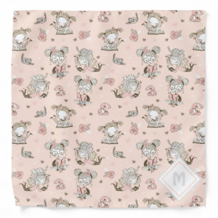 Cute Girls Reading Books Gift Ideas Bandana