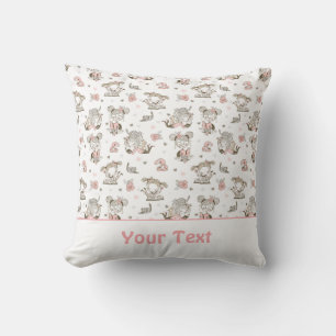 Cute Girls Reading Books Gift Ideas Throw Pillow