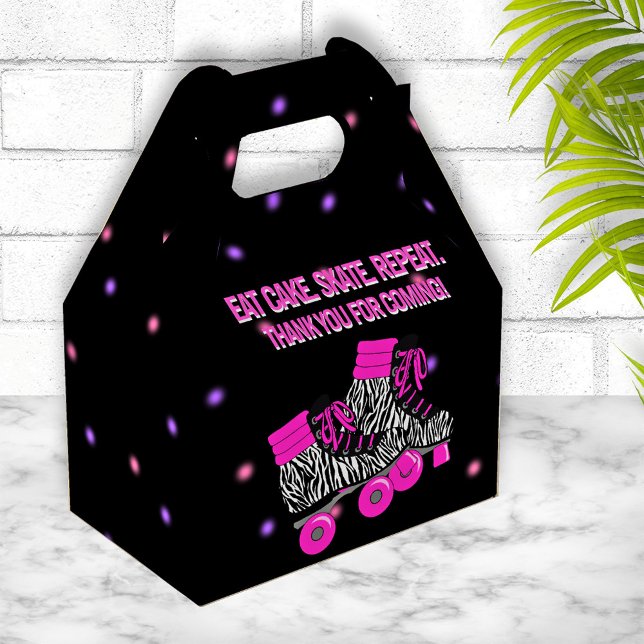 Cute Girl's Roller Skate Birthday Party Favor Boxes (Creator Uploaded)