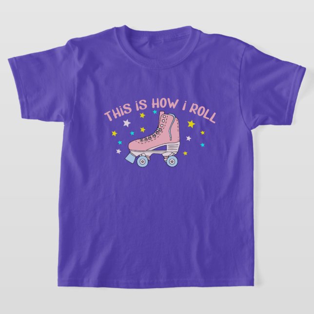 cute girls roller skating lovers  T-Shirt (Laydown)