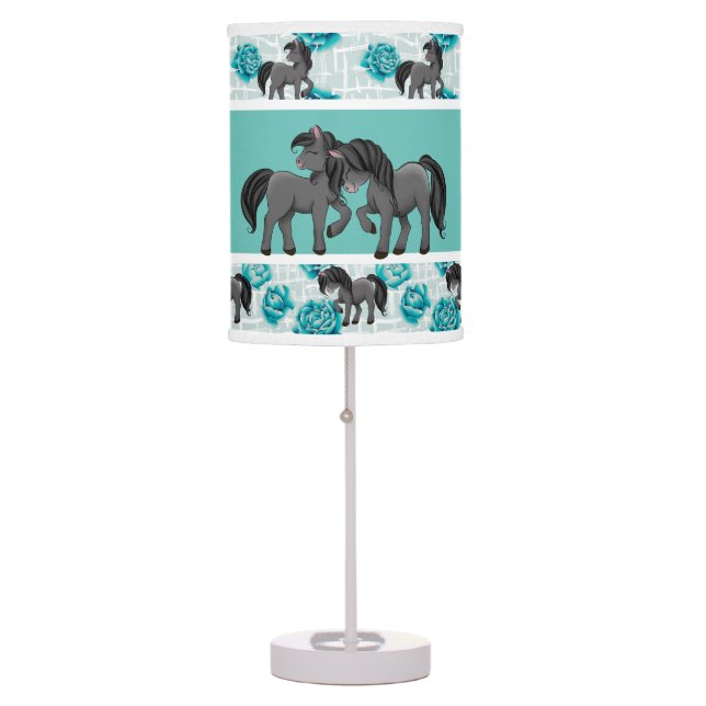 Cute girls room decor horse lovers table lamp (Front)
