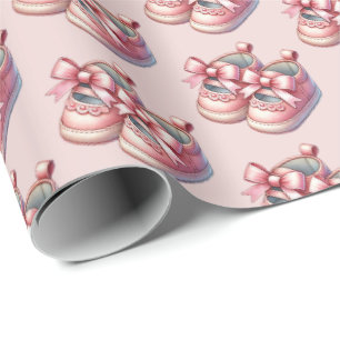 Cute girls shoes tiled pattern wrapping paper