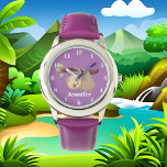 Cute girls sloth add name watch<br><div class="desc">design by www.etsy.com/shop/PrettyGrafikDesigns</div>