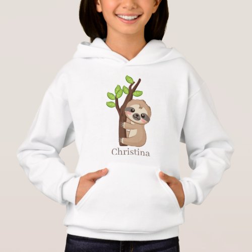 cute girls sloth animal lovers Hoodie