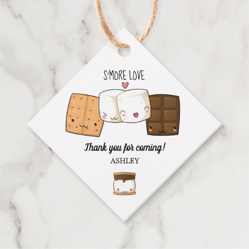 Cute Girls Smores Backyard Kids Birthday Party Favor Tags