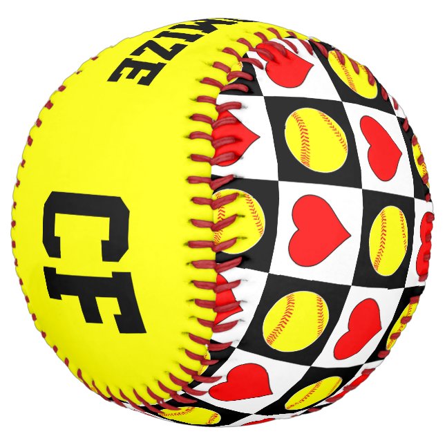 Cute Girls Softball Player Name, Number & Position (Angled)