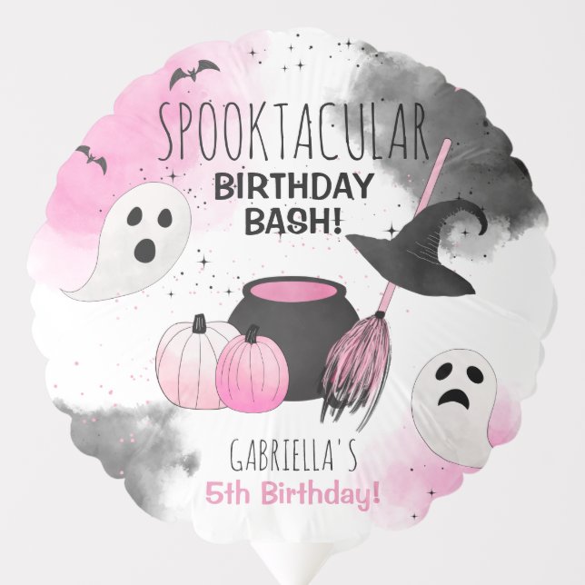 Cute Girls Spooktacular Halloween Birthday Balloon (Front)