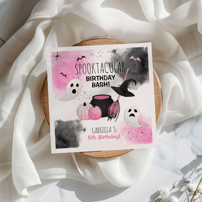 Cute Girls Spooktacular Halloween Birthday Napkins (Creator Uploaded)