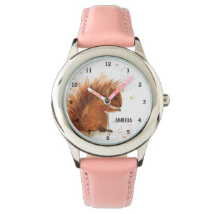 Cute Girls Squirrel Animal Kids Curious Happy Watch