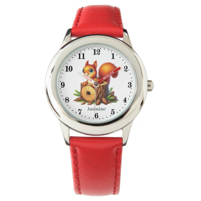 Cute girls squirrel lovers add name watch (Front)
