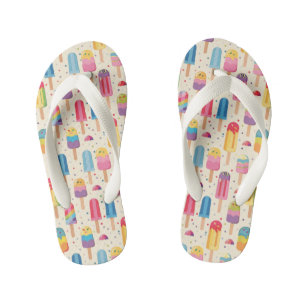 Cute girls summer food pattern kid's flip flops