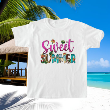 Cute  Girls Sweet Summer Word Art T-shirt by DoodlesGifts at Zazzle