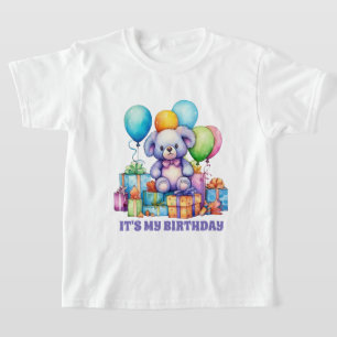 Cute girl's Teddy bear Birthday party  T-Shirt