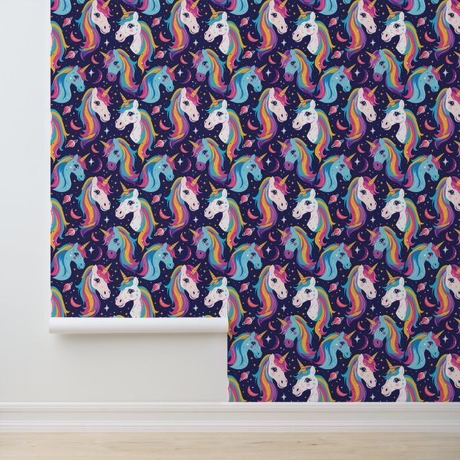 Cute girls tiled unicorn fantasy wallpaper  (Application)