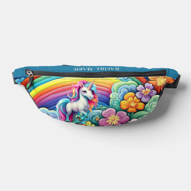 Cute girls unicorn add name fanny pack (Lay Down)