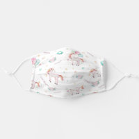 Cute Girls Unicorn Balloons Pattern Cloth Face Mask