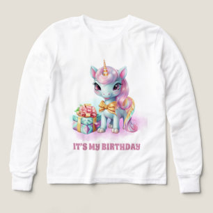 Cute girl's unicorn Birthday party Tri-Blend Shirts