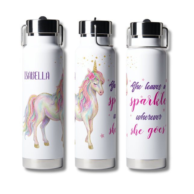 Cute Girls Unicorn Water Bottle (Creator Uploaded)