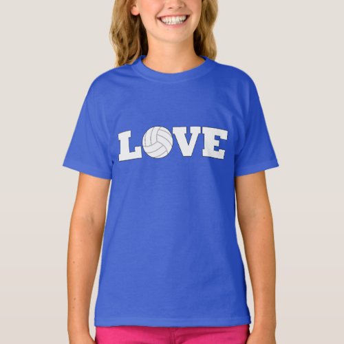 Cute Girls Volleyball LOVE Player T_shirt