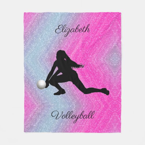 Cute Girls Volleyball Pastel Fleece Blanket