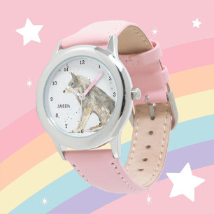 Cute Girls Wolf Animal Kids Wildlife Woodland Watch
