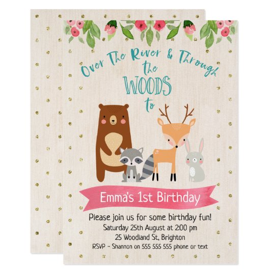 Woodland Animal Birthday Invitations 4