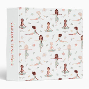 Cute Girls Zen Yoga Meditation Spiritual Namaste 3 3 Ring Binder