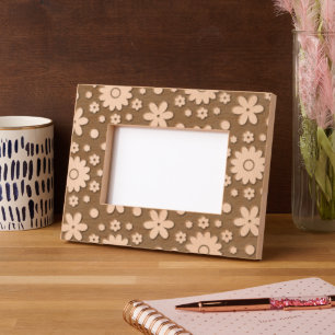 Cute Girly 70s Flower Power Nature Pretty Elegant Engraved Frames