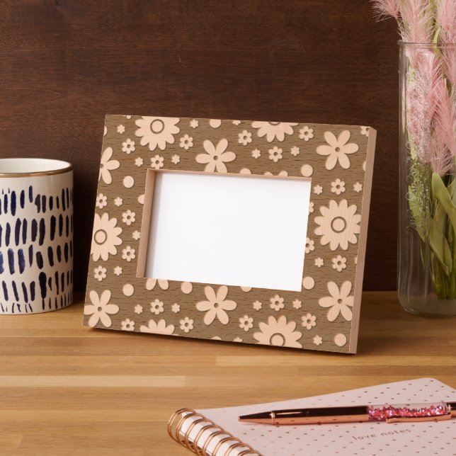  Cute Girly 70s Flower Power Nature Pretty Elegant Engraved Frames (Left)